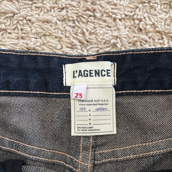 L'AGENCE Paris Milana Jeans Womens Size 25 Blue Dark Wash Raw Hem NEW NWT - Picture 5 of 7